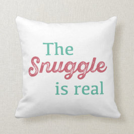 Almofada O Snuggle é rosa real e cerceta engraçados