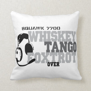 Almofada O tango do uísque Foxtrot - humor da aviação