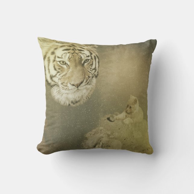 Almofada O Tigre E O Kitten, Cushion (Frente)