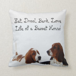 Almofada O travesseiro bonito de Basset Hound "come, Drool,