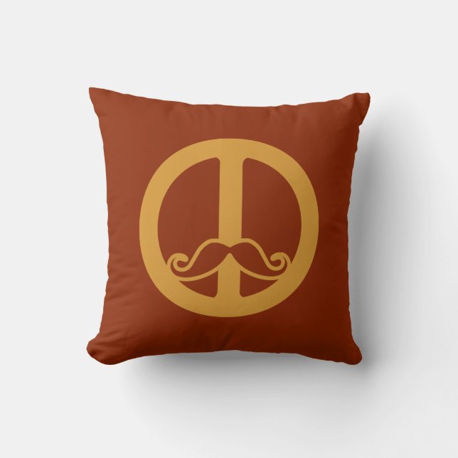 Almofada O travesseiro decorativo do Peace Stache (Frente)