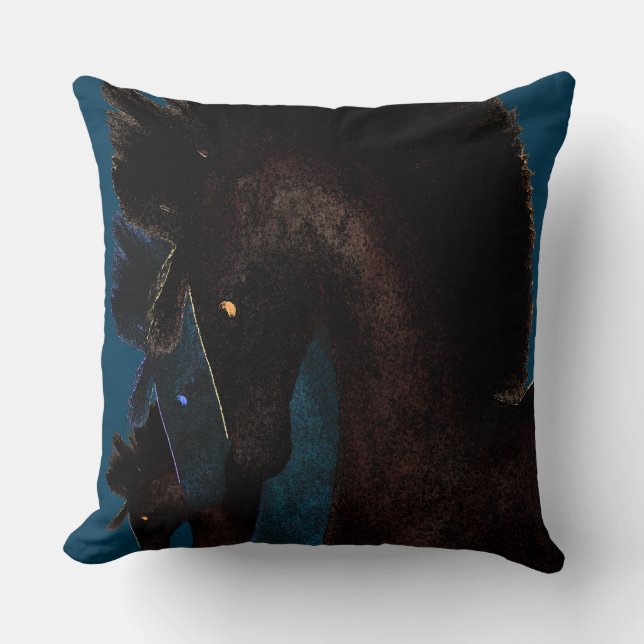 Almofada O travesseiro decorativo dos cavalos (Frente)