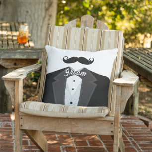 Almofada O Travesseiro do bigode Tuxedo preto do Groom
