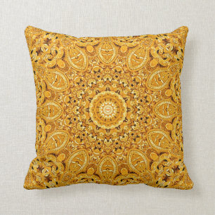 Almofada "O travesseiro Dourado da mandala do mandarino"