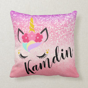 Almofada O unicórnio personalizado Ombre desvanece-se