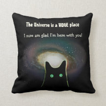 O universo é travesseiro decorativo bonito do gato