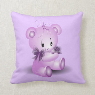 Almofada O urso de ursinho roxo com aumentou