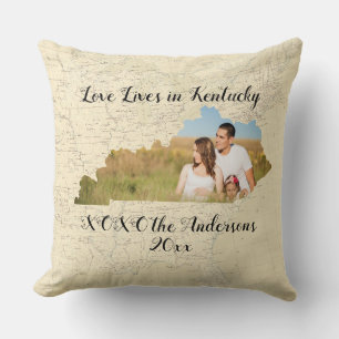 Almofada O Velho Mapa Do Amor Vive No Estado Do Kentucky Em
