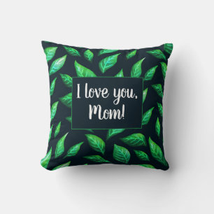 Almofada O verde elegante deixa a mamã botânica do amor