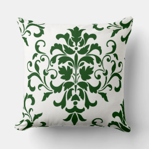 Almofada O verde está dentro. Damasco Verde Elegante Em Br