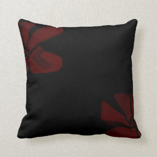 Almofada O vermelho floresce o travesseiro decorativo