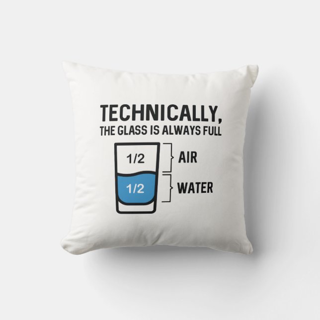 Almofada O Vidro É Sempre Cheio (Frente)