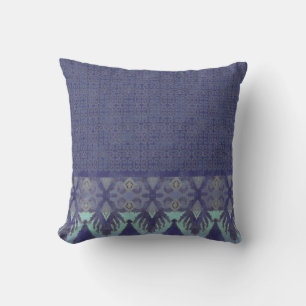 Almofada O vintage cinzento do marinho de IKAT inspirou o