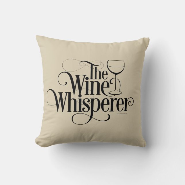 Almofada O Whisperer do vinho (Frente)
