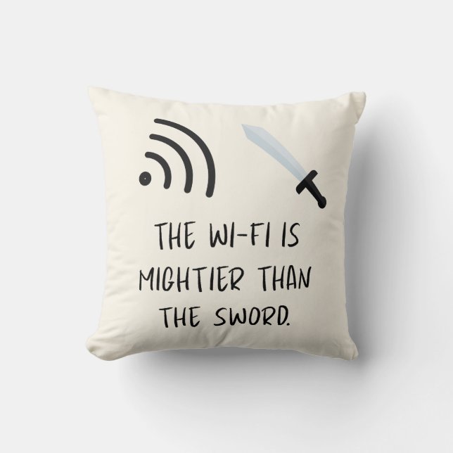 Almofada O WiFi é mais poderoso que a Espada (Frente)