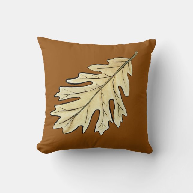 Almofada Oak Leaf Watercolor (Frente)