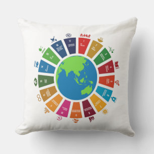Almofada Objetivos globais Travesseiro decorativo ONU 2030