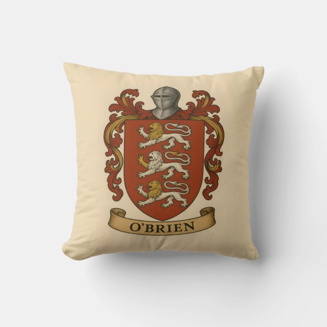 Almofada O'Brien Family Crest Photo Block (Frente)