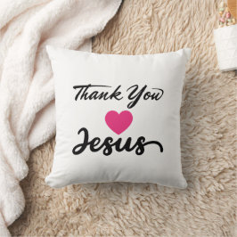 Almofada Obrigado Jesus | Coração de fé cristã moderna