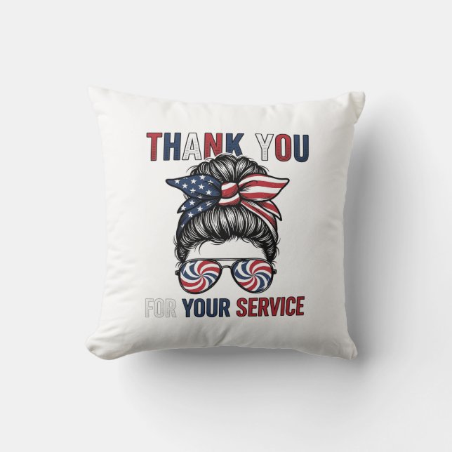 Almofada Obrigado Pelo Seu Serviço Patriótico Coque Desarru (Frente)