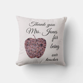 Almofada Obrigado Professora Apreciação Da Apple Vermelha M