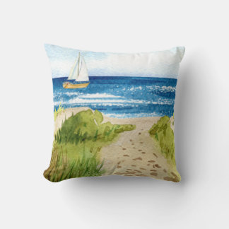 Almofada Ocean Beach Costal Sailboat Shorline