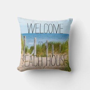 Almofada Ocean Fence Beach House Bem-vindo