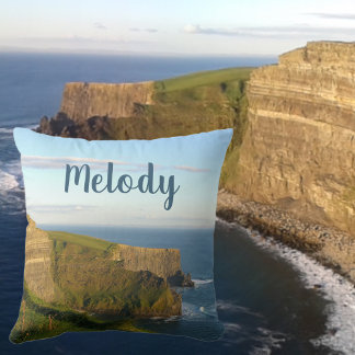 Almofada Oceano Ver Clipes Azuis Profundos À Margem Marinha