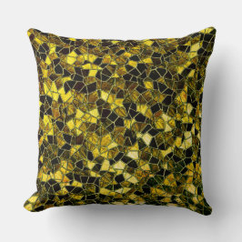 Almofada Ocher escuro e mosaico amarelo, divisão de linha d