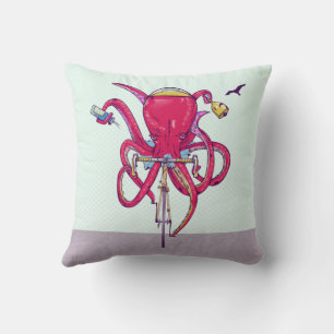 Almofada Octopus Andando de bicicleta