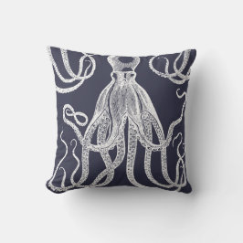 Almofada Octopus antigo em azul