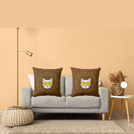 Almofada Óculos De Sol De Gato Cinto E Ponto Em Branco Amar