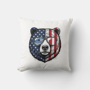 Almofada Óculos de Sol do Urso Patriota Camisa Vector Vinta