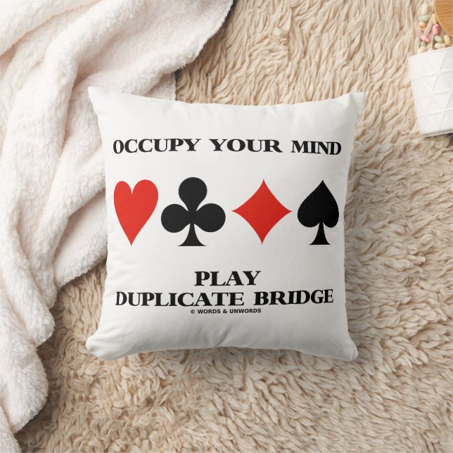 Almofada Ocupe Sua Mente Jogue Suits de Cartas de Bridge Du (Cobertor)