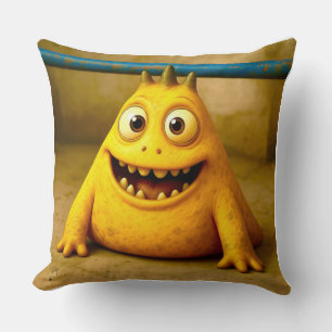 Almofada OddFriends - Poster de monstro amarelo feliz