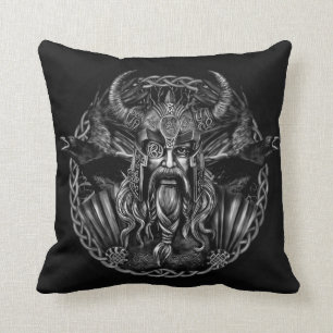 Almofada Odin e seus corvos Huginn e Muninn
