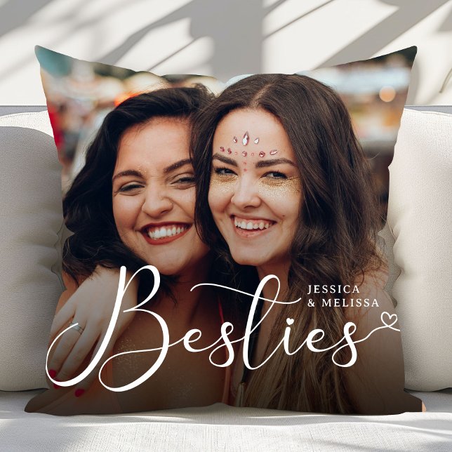 Almofada Oferta de Besties de Foto de Script Moderno (Criador carregado)