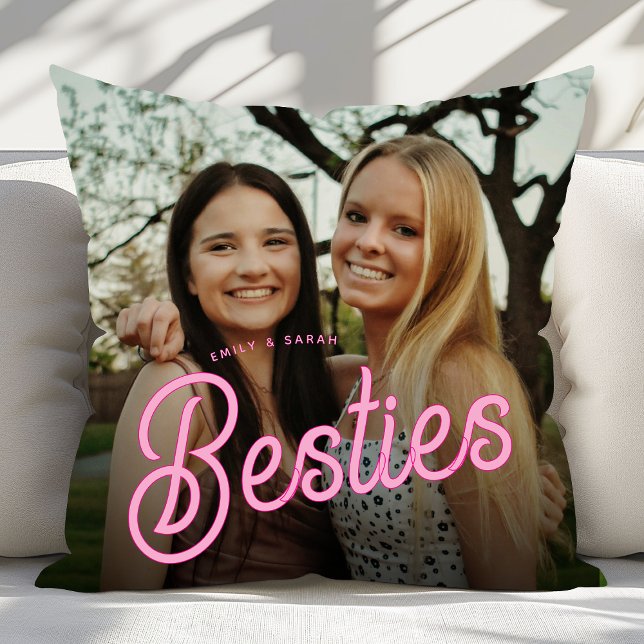 Almofada Ofertas de Fotografias de Besties de Script Retroa (Criador carregado)