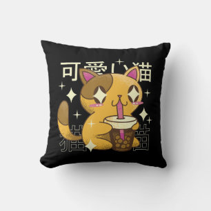 Almofada Oficial da Boba Cat Kawaii Anime Comida japonesa