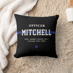 Almofada Oficial de Polícia Personalizado Linha Azul Fino