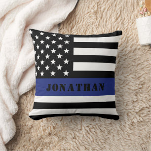 Almofada Oficial de Polícia Thin Blue Line.