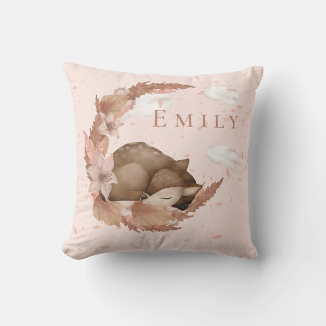 Almofada Oh, adorável Deer & Clouds Stars Nursery Throw Pil (Frente)