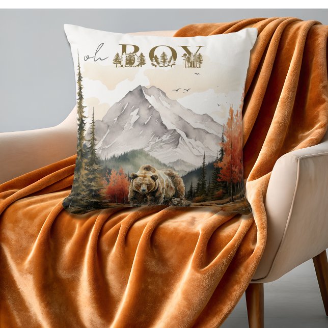 Almofada Oh Boy Cozy Neutral Teddy Bear Adventure (Criador carregado)