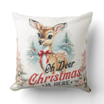Oh Deer Christmas está aqui Travesseiro decorativo