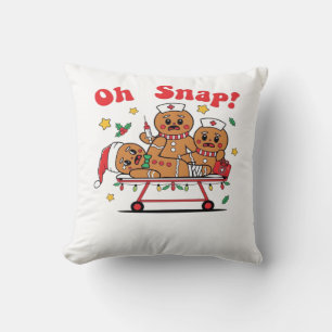 Almofada Oh Snap Enfermeira Escolar de Biscoito de Natal Cl