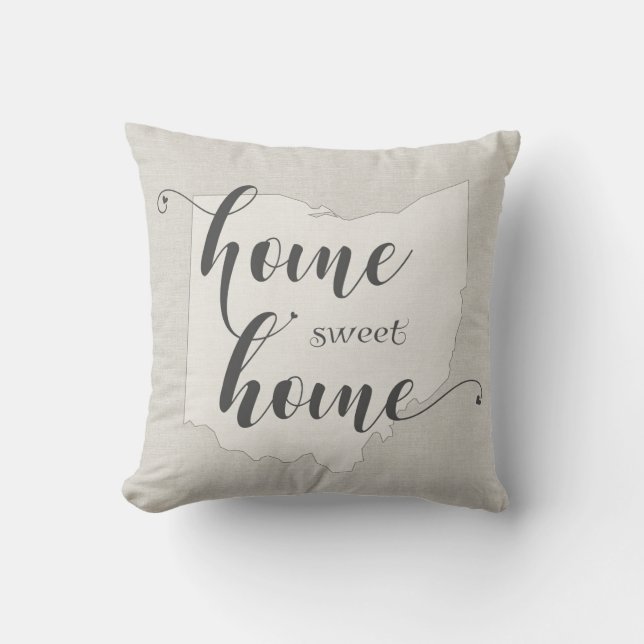 Almofada Ohio - Home Sweet Home Burlap look (Frente)