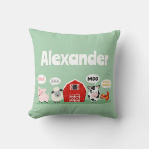 Almofada Oink Baa Moo Fazenda Animal Cute Personalizado