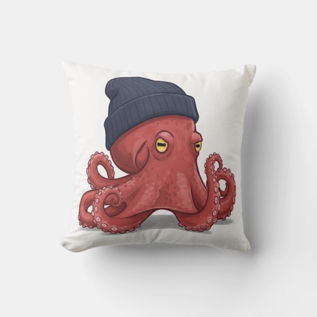 Almofada Oito Braços de Arte: Seu Companheiro de Octopus Di (Frente)