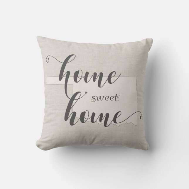 Almofada Oklahoma - Home Sweet Home Burlap look (Frente)