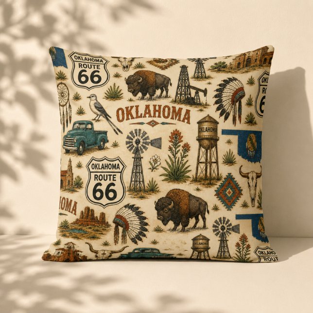 Almofada Oklahoma Route 66 Sofá da Pradaria (Criador carregado)